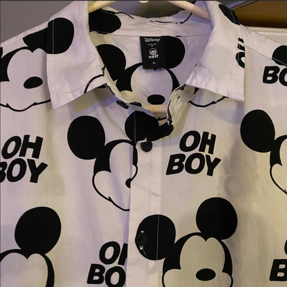 Mickey Mouse mens neff button down